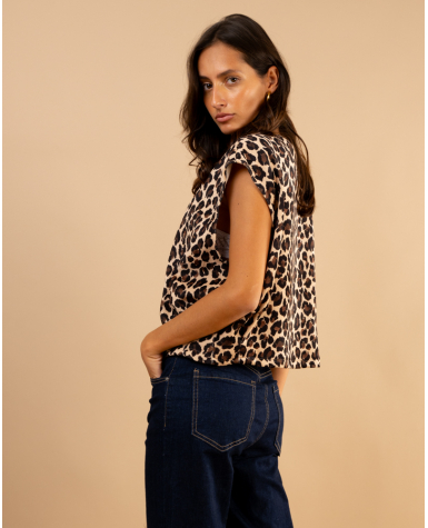Gilet sans manches léopard