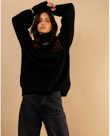 Pull laine col montant