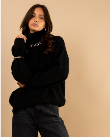 Pull laine col montant