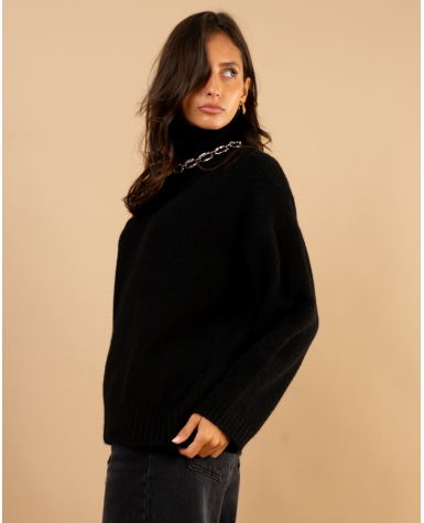 Pull laine col montant