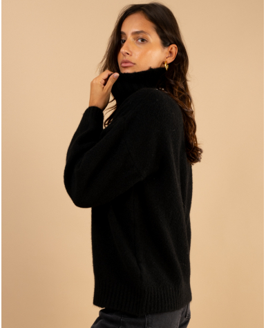 Pull laine col montant