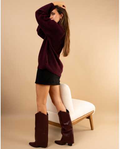 Pull laine col montant