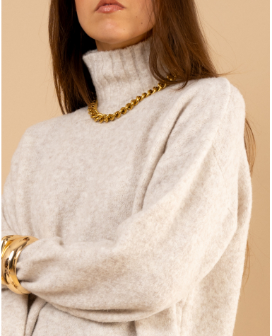 Pull laine col montant