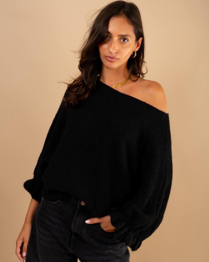 Pull laine manches volants