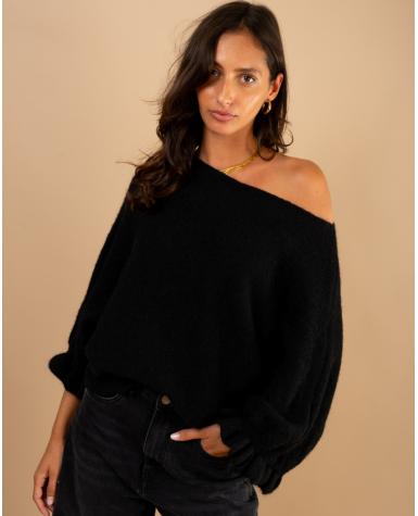 Pull laine manches volants