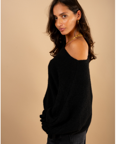 Pull laine manches volants