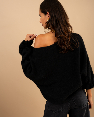 Pull laine manches volants