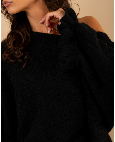 Pull laine manches volants