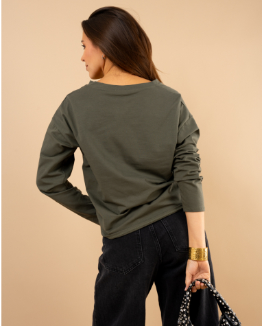 T-shirt col en v manches longues T-shirt col en v manches longues