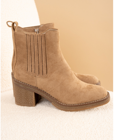 Boots talon suédine