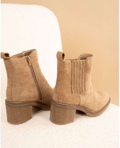 Boots talon suédine