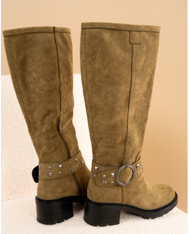 Bottes ceinture façon daim