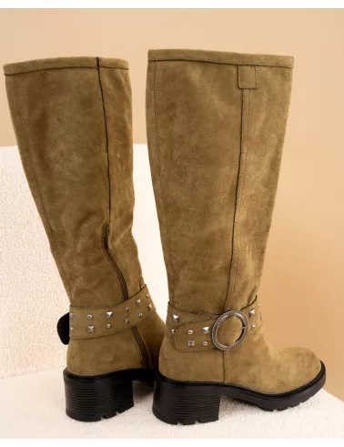 Bottes ceinture façon daim