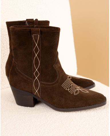 Santiags marron daim