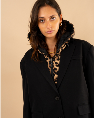 Gilet réversible imprimé léopard