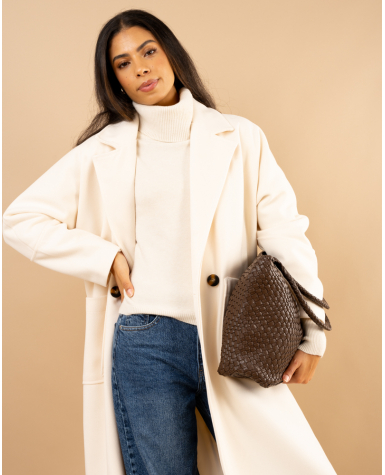 Pull court col roulé