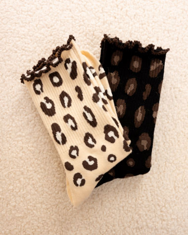 Chaussettes imprimé léopard