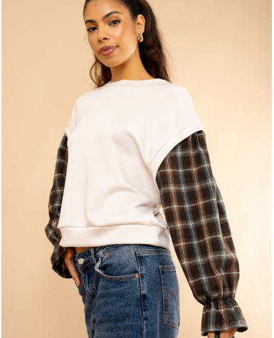 Sweat manches carreaux Sweat manches carreaux