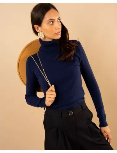 Pull col roulé