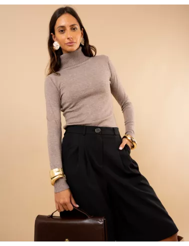 Pull col roulé