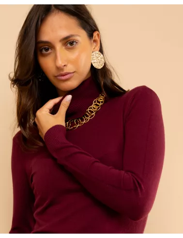 Pull col roulé