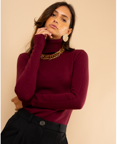 Pull col roulé