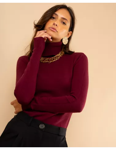 Pull col roulé