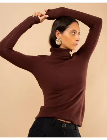 Pull col roulé