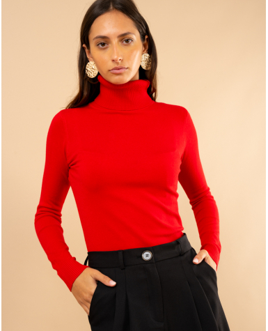 Pull col roulé