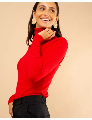 Pull col roulé