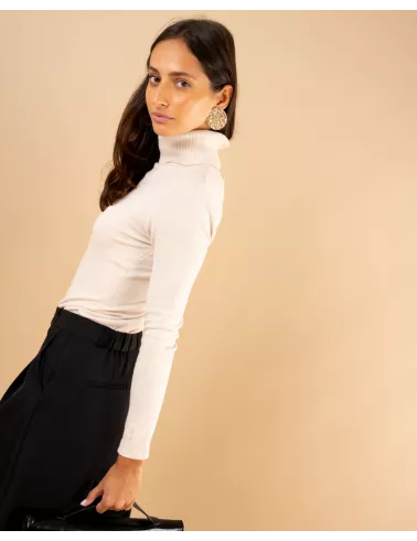 Pull col roulé