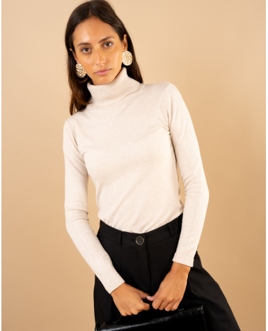 Pull col roulé