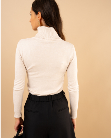 Pull col roulé