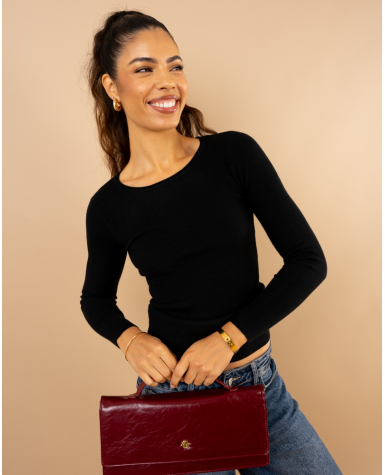 Pull côtelé col rond