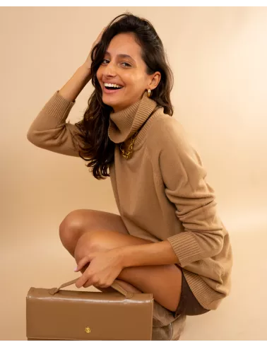 Pull large col roulé