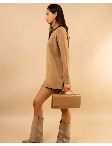 Pull large col roulé