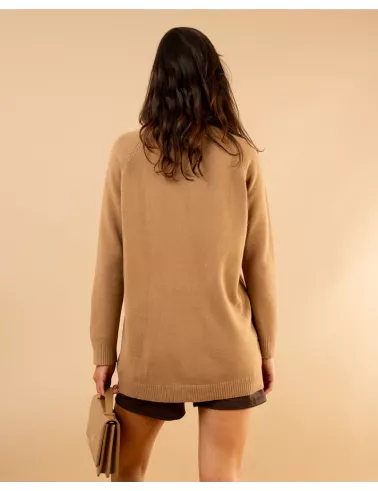 Pull large col roulé