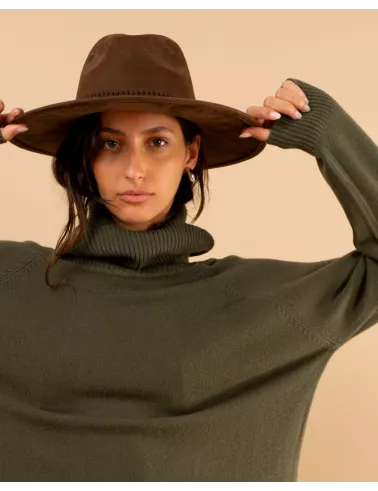 Pull large col roulé