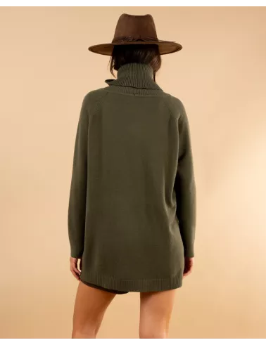 Pull large col roulé