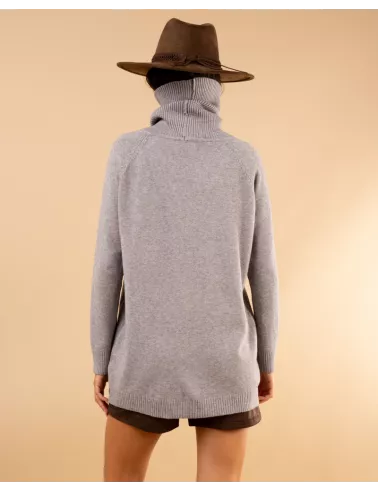 Pull large col roulé