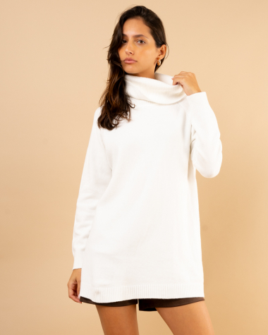 Pull large col roulé