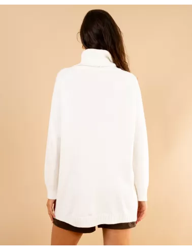 Pull large col roulé