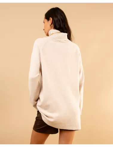 Pull large col roulé