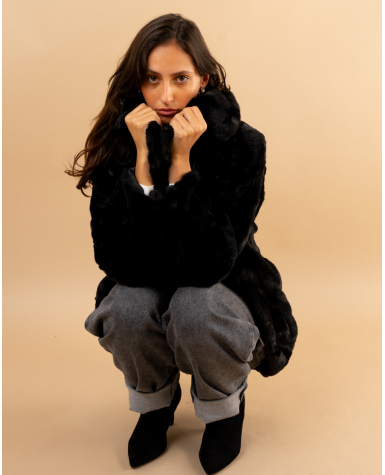 Veste longue fourrure