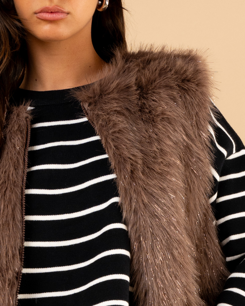 Gilet fourrure lurex
