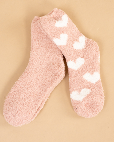 Chaussettes doudou cœurs