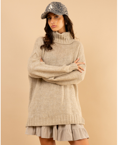 Pull col roulé