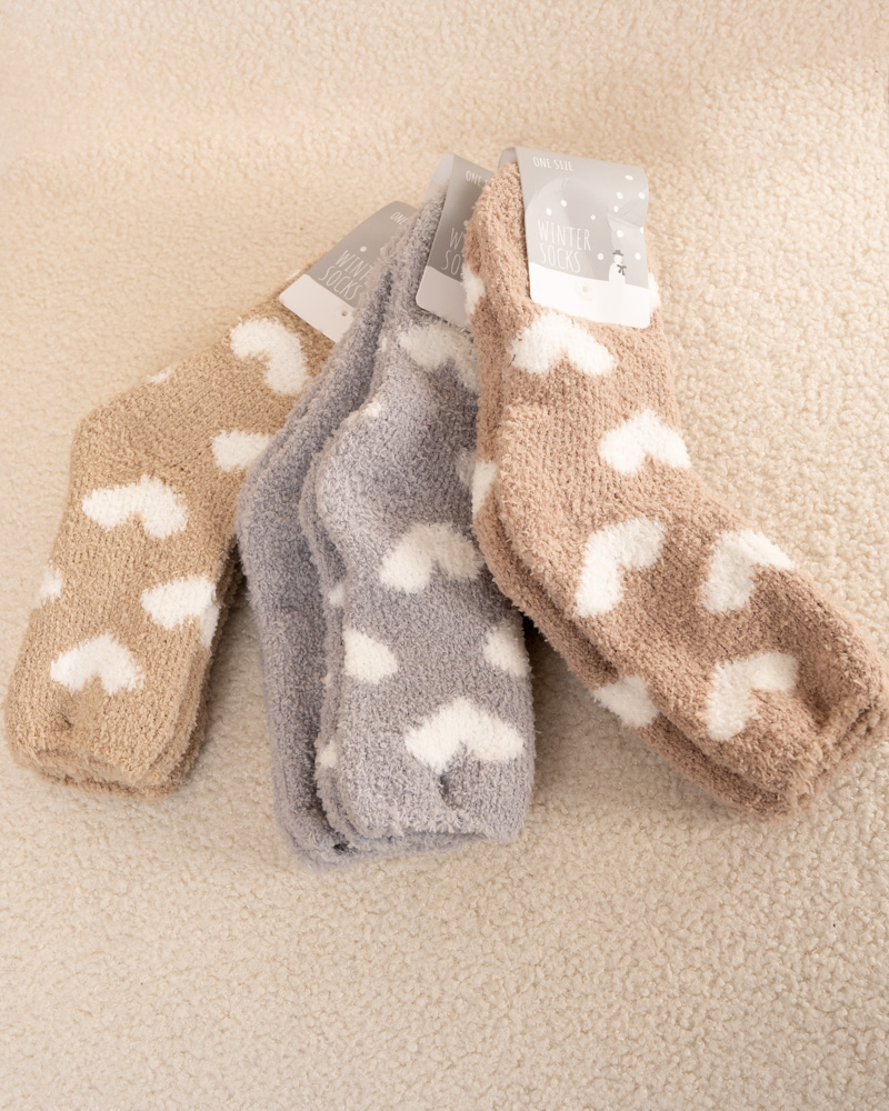 Chaussettes doudou cœurs
