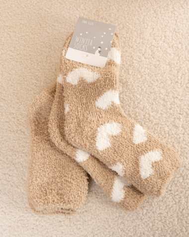 Chaussettes doudou cœurs