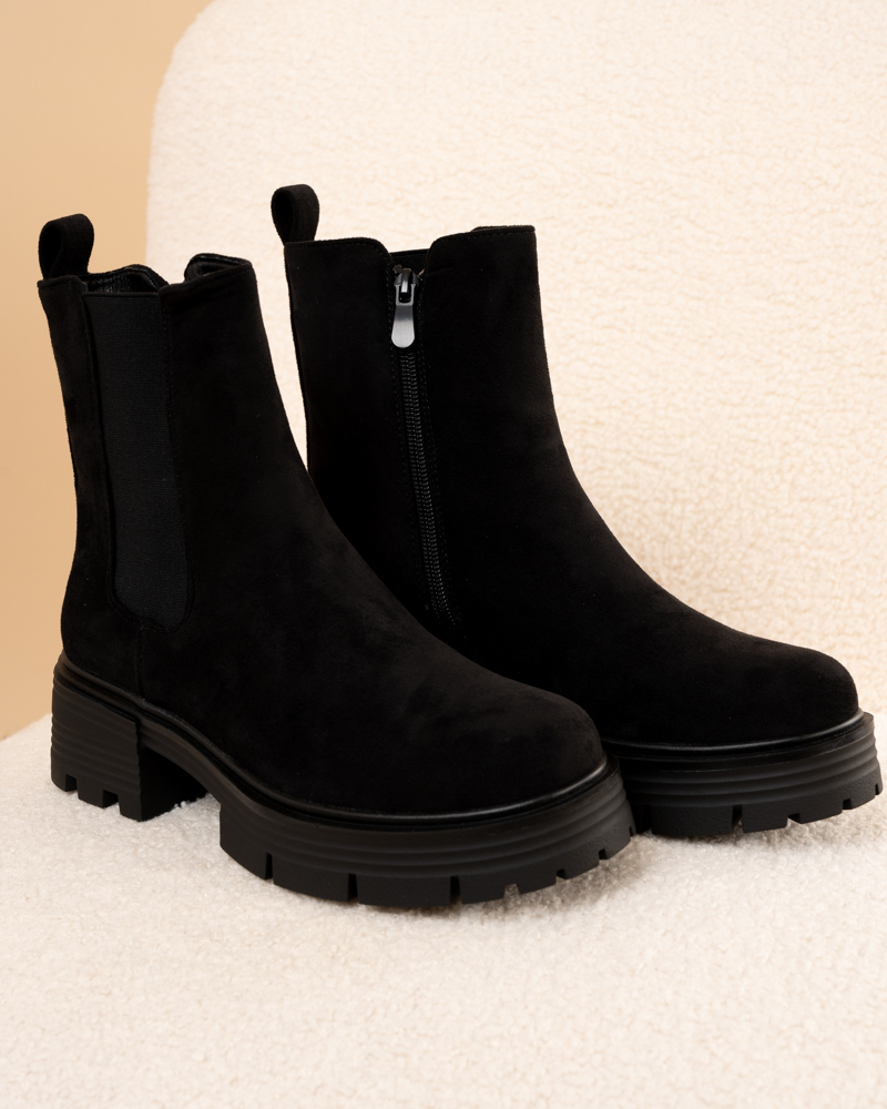 Bottines élastique suédine